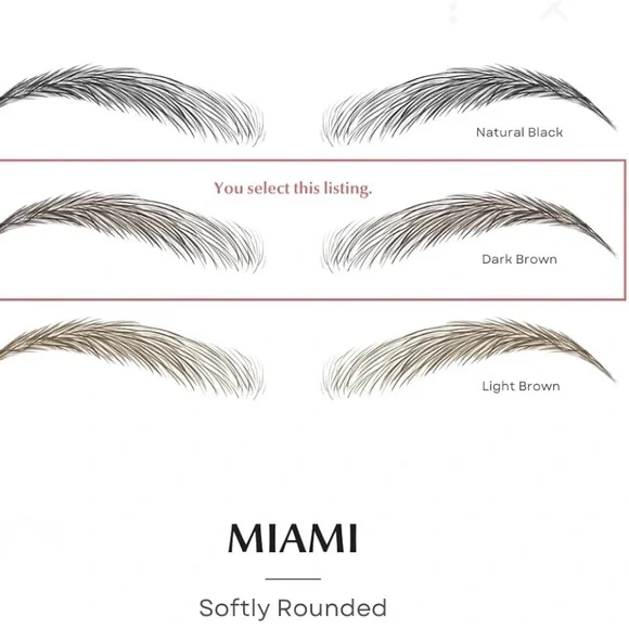 Brand New Trimmable Real Hair Eyebrow wigs with adhesive. Both Dark Brown.